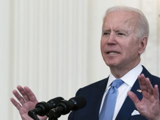 President Joe Biden speaks during a ceremony to present the Medal of Honor to U.S. Army Col. Ralph Puckett in the East Room of the White House, Friday, May 21, 2021, in Washington. (AP Photo/Alex Brandon)
